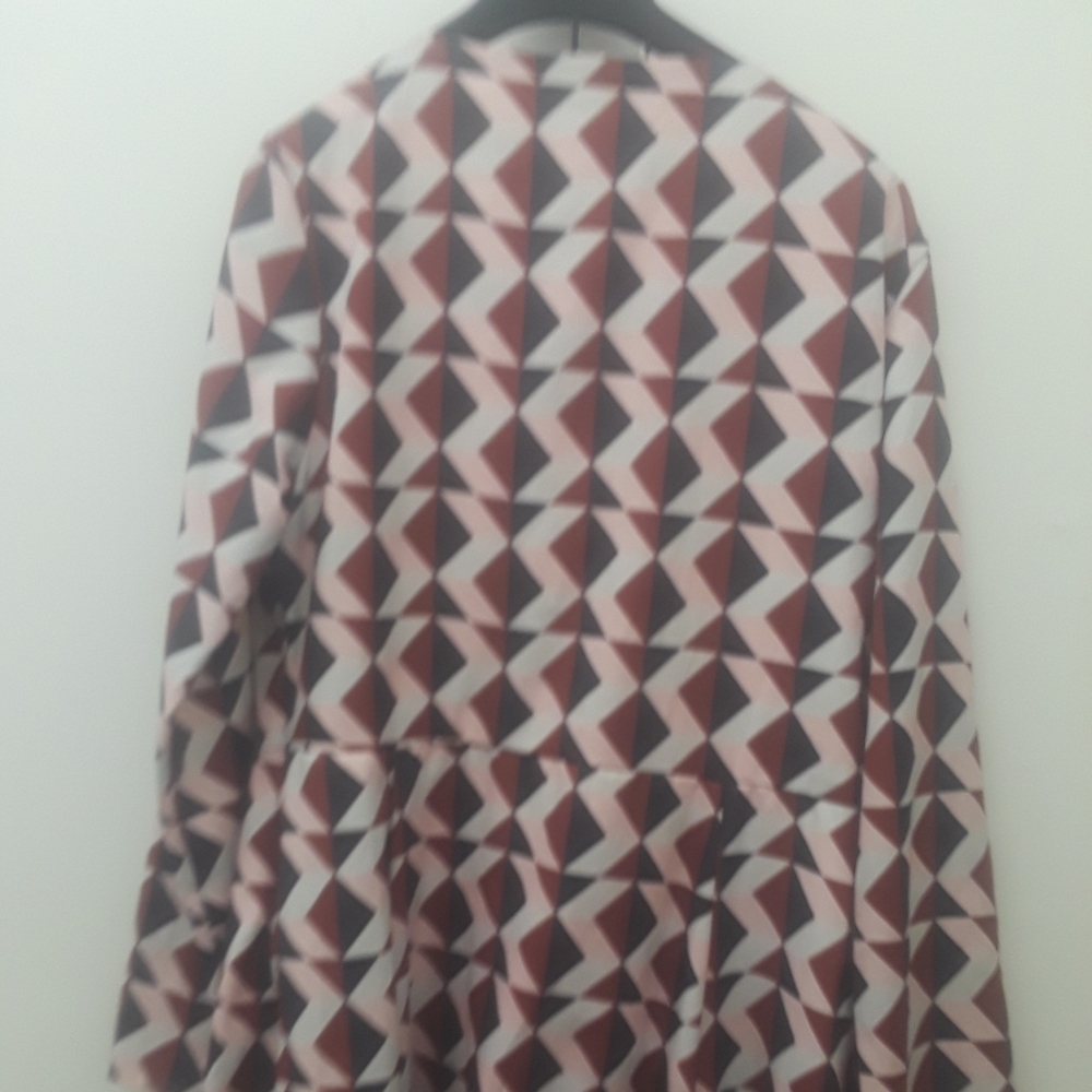 HDY Haoduoyi Women PiNK RED Geometric print Midi Dress XXL - Picture 6 of 13